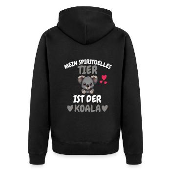 Australien Tier Geschenk Tierliebhaber Koala - Unisex Premium Bio Zip Hoodie - Schwarz - Hinten - Nico (187cm)