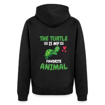 Favorite Animal Sea Animal Animal Gift Turtle - Unisex Premium Organic Zip Hoodie - black - Back - Nico (187cm)