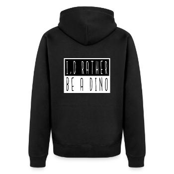 angry face boys bicycle ride old chrome dino dino - Unisex Premium Bio Zip Hoodie - Schwarz - Hinten - Nico (187cm)