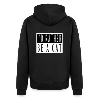 Pet Cat Love Funny Sayings Cats Humor Jokes - Unisex Premium Organic Zip Hoodie - black - Back - Nico (187cm)