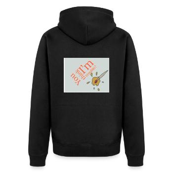 Trouble! - Unisex Premium Organic Zip Hoodie - black - Back - Nico (187cm)