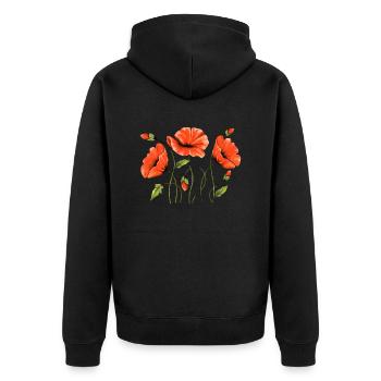 Fleur - Veste à capuche bio Premium Unisexe - noir - Dos - Nico (187cm)