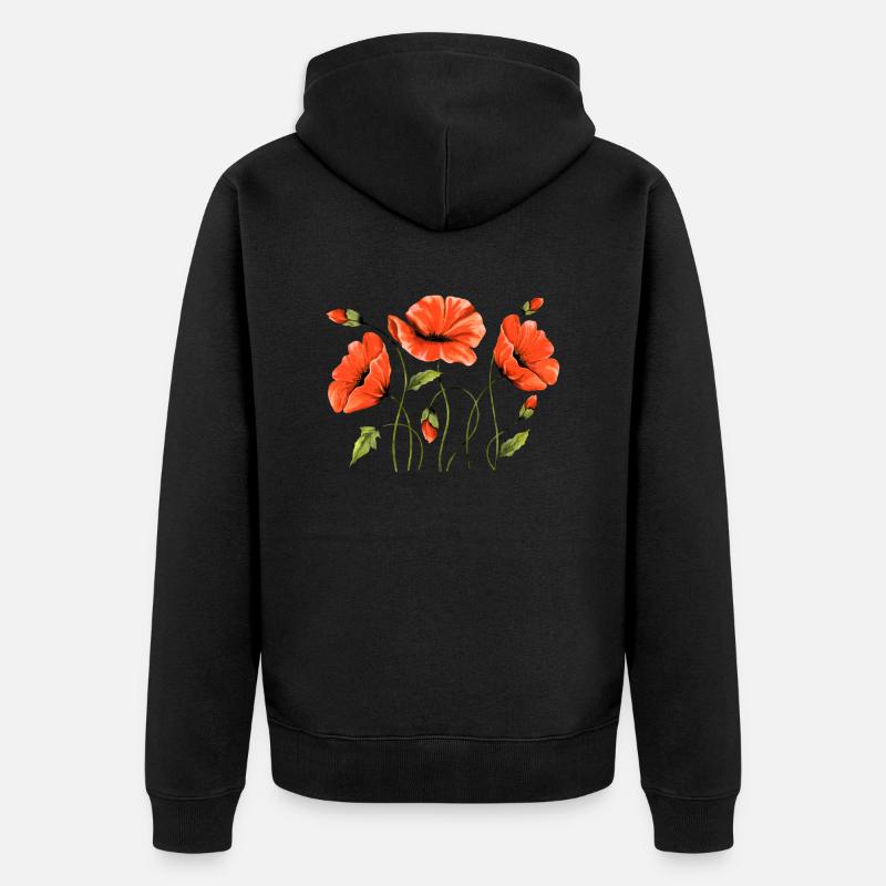 Fleur - Veste à capuche bio Premium Unisexe - noir