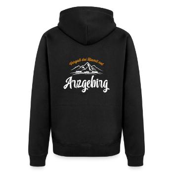 Erzgebirge Heimat - Unisex Premium Bio Zip Hoodie - Schwarz - Hinten - Nico (187cm)