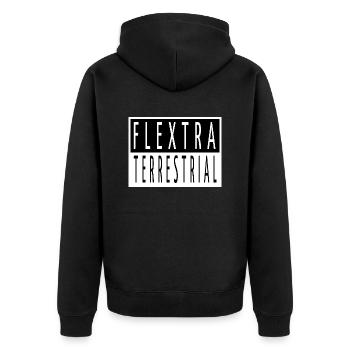 cartoon cat persian cat humor valentines day - Unisex Premium Bio Zip Hoodie - Schwarz - Hinten - Nico (187cm)