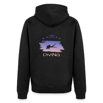 Scuba Diving - Unisex Premium Bio Zip Hoodie - Schwarz - Hinten - Nico (187cm)
