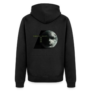 magic moon - Unisex Premium Bio Zip Hoodie - Schwarz - Hinten - Nico (187cm)