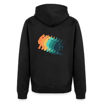 Retro dance - Unisex Premium Organic Zip Hoodie - black - Back - Nico (187cm)