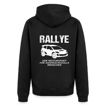Rennwagen Fahrer Spruch Rallye Motorsport Geschenk - Unisex Premium Bio Zip Hoodie - Schwarz - Hinten - Nico (187cm)
