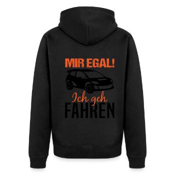 Rennwagen Fahrer Spruch Rallye Motorsport Geschenk - Unisex Premium Bio Zip Hoodie - Schwarz - Hinten - Nico (187cm)
