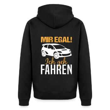Rennwagen Fahrer Spruch Rallye Motorsport Geschenk - Unisex Premium Bio Zip Hoodie - Schwarz - Hinten - Nico (187cm)