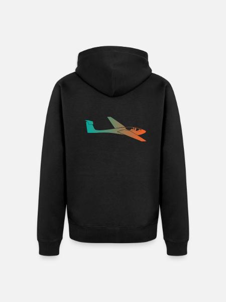 Glider Glider Pilot Airplane Gift - Unisex Premium Organic Zip Hoodie - black