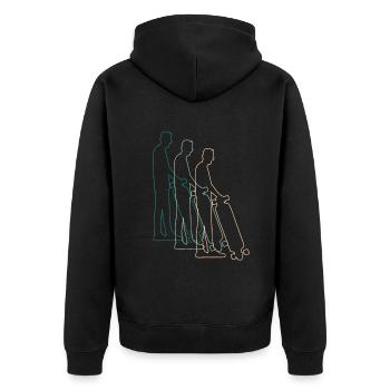 Skater Skateboard Rider Skateboarder Retro - Unisex Premium Organic Zip Hoodie - black - Back - Nico (187cm)