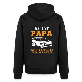 Rennwagen Fahrer Spruch Rallye Papa Geschenk - Unisex Premium Bio Zip Hoodie - Schwarz - Hinten - Nico (187cm)