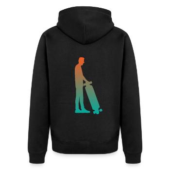 Skater Skateboard Fahrer Skateboardfahrer - Unisex Premium Bio Zip Hoodie - Schwarz - Hinten - Nico (187cm)