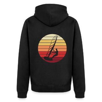 Windsurfen Wassersport Surfbrett Surfer Retro - Unisex Premium Bio Zip Hoodie - Schwarz - Hinten - Nico (187cm)