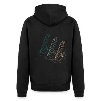 Windsurfen Wassersport Surfbrett Surfer Retro - Unisex Premium Bio Zip Hoodie - Schwarz - Hinten - Nico (187cm)