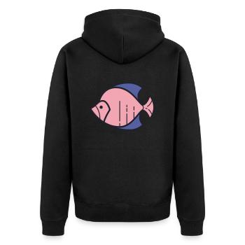 Poisson - Veste à capuche bio Premium Unisexe - noir - Dos - Nico (187cm)