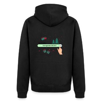 Festtagsmodus aktiviert - Unisex Premium Bio Zip Hoodie - Schwarz - Hinten - Nico (187cm)