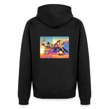 Chill - Unisex Premium Organic Zip Hoodie - black - Back - Nico (187cm)