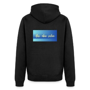 Bös, aber schön - Unisex Premium Organic Zip Hoodie - black - Back - Nico (187cm)