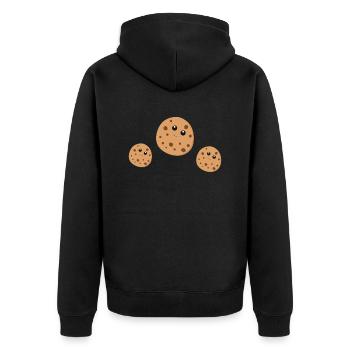 Cookies - Unisex Premium Bio Zip Hoodie - Schwarz - Hinten - Nico (187cm)
