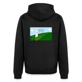 Gesunde Grenzen setzen. - Unisex Premium Bio Zip Hoodie - Schwarz - Hinten - Nico (187cm)