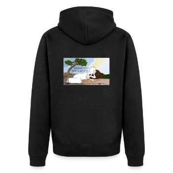 Himmelsleiter haben und sein. - Unisex Premium Bio Zip Hoodie - Schwarz - Hinten - Nico (187cm)