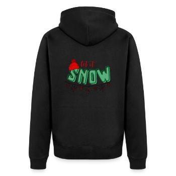 Let it snow bunt - Unisex Premium Bio Zip Hoodie - Schwarz - Hinten - Nico (187cm)