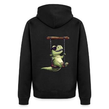 Cool Dino sur les lunettes de soleil Swing T-Rex - Veste à capuche bio Premium Unisexe - noir - Dos - Nico (187cm)