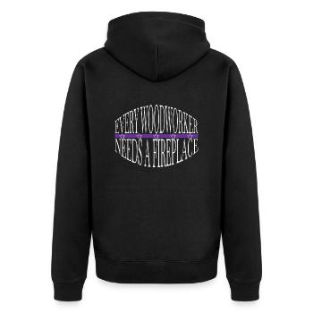 Mason Tools Present Carpenter Joke Lumber - Unisex Premium Organic Zip Hoodie - black - Back - Nico (187cm)