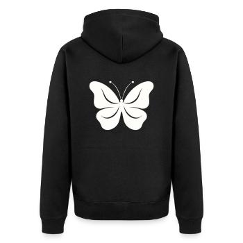 The simple butterfly - Unisex Premium Organic Zip Hoodie - black - Back - Nico (187cm)