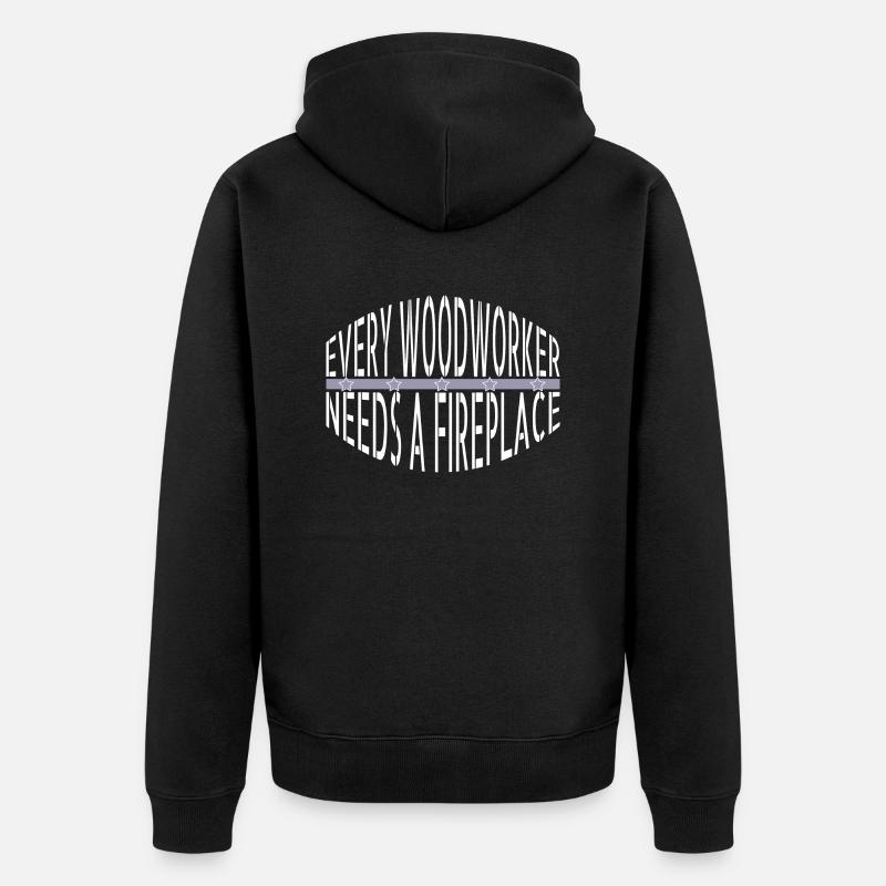 construction carpenter statement - Unisex Premium Bio Zip Hoodie - Schwarz