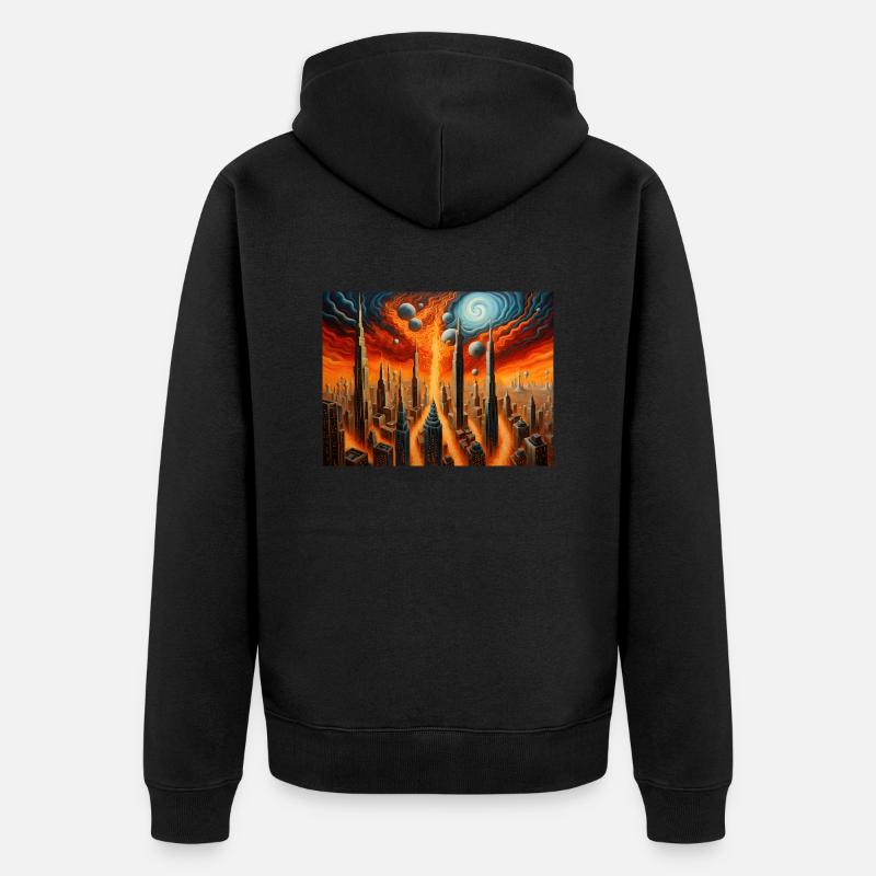 Fureur de la nature #9 - Veste à capuche bio Premium Unisexe - noir