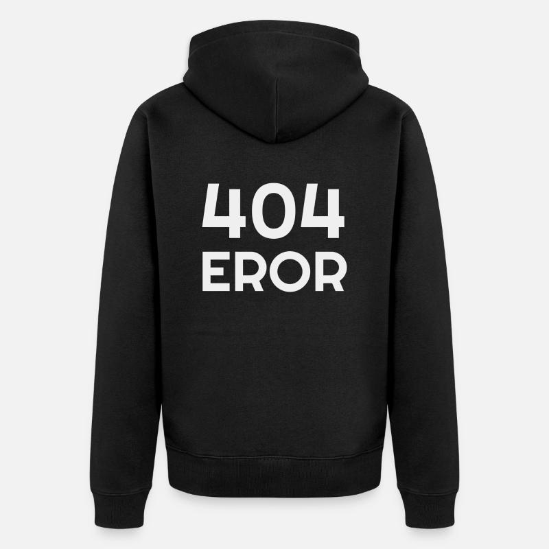 404-Fehler - Unisex Premium Bio Zip Hoodie - Schwarz