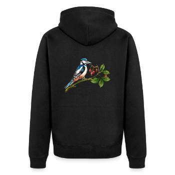 Colorful bird - Unisex Premium Organic Zip Hoodie - black - Back - Nico (187cm)
