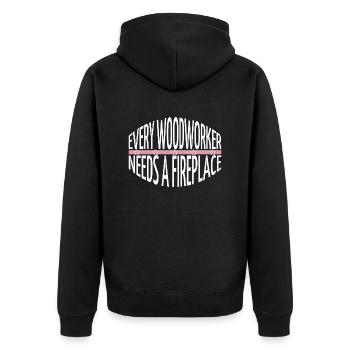 jokes woodcutter aaron carpenter tshirts - Unisex Premium Bio Zip Hoodie - Schwarz - Hinten - Nico (187cm)