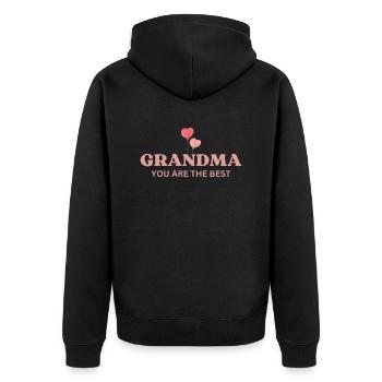 Grand-mère, tu es la meilleure - Veste à capuche bio Premium Unisexe - noir - Dos - Nico (187cm)