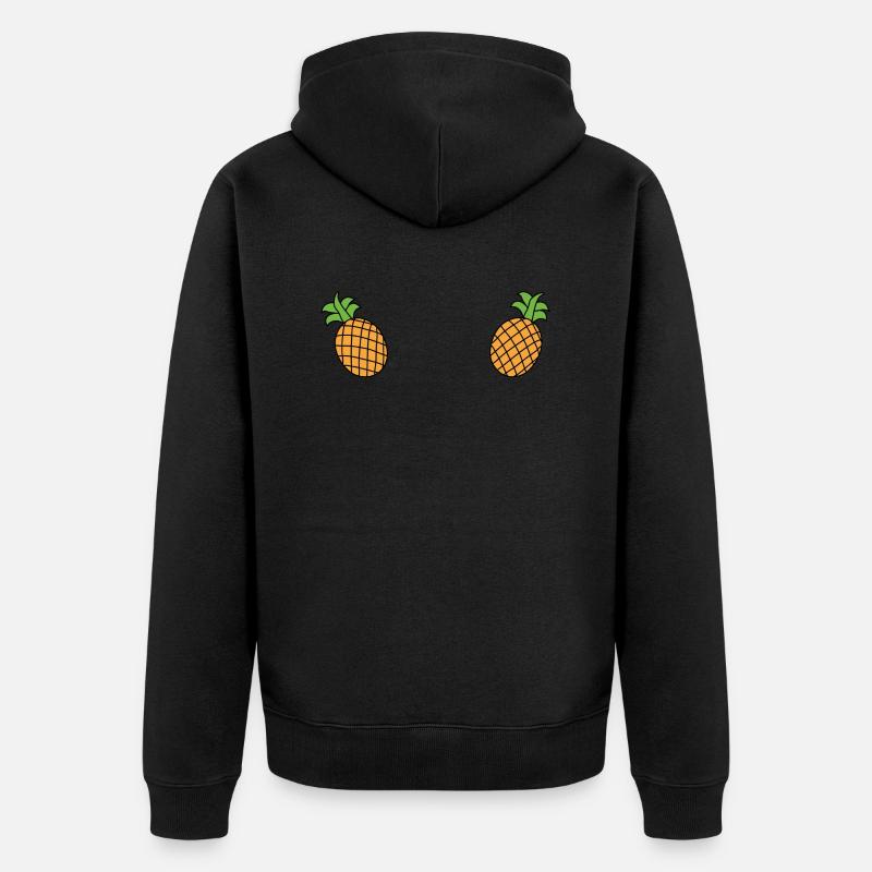 Ananas Brüste - Unisex Premium Bio Zip Hoodie - Schwarz
