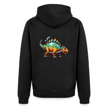 Friendly Stegosaurus - Unisex Premium Organic Zip Hoodie - black - Back - Nico (187cm)