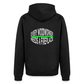 arborists americas forest work fun chainsaw grab - Unisex Premium Organic Zip Hoodie - black - Back - Nico (187cm)
