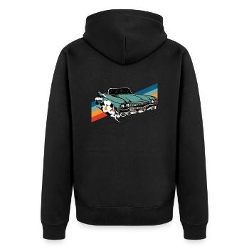 Voiture classique-voiture ancienne - Veste à capuche bio Premium Unisexe - noir - Dos - Nico (187cm)