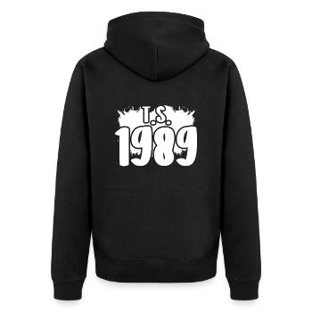 T.S. 1989 Culture Millésime - Veste à capuche bio Premium Unisexe - noir - Dos - Nico (187cm)
