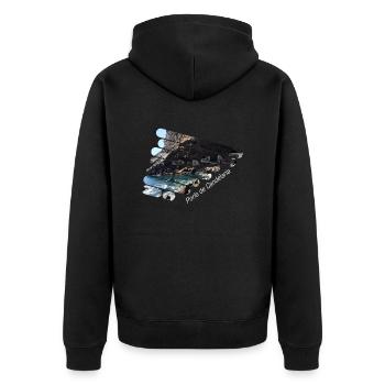 La Palma Poris de Candelaria Schmugglerbucht - Unisex Premium Bio Zip Hoodie - Schwarz - Hinten - Nico (187cm)