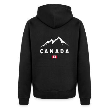 Kanada Berge Berg - Unisex Premium Bio Zip Hoodie - Schwarz - Hinten - Nico (187cm)