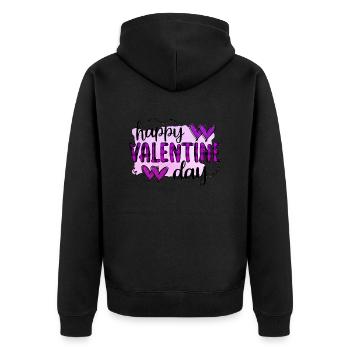 Love me Valentine Happy Valentines Valentines - Unisex Premium Organic Zip Hoodie - black - Back - Nico (187cm)