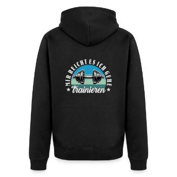 Fitness Mir Reicht Es Ich Geh Trainieren Hantel - Unisex Premium Bio Zip Hoodie - Schwarz - Hinten - Nico (187cm)