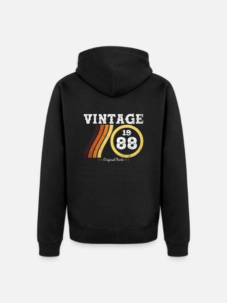 Classic Vintage 1988 - Edition Limitée Retro 36 - Veste à capuche bio Premium Unisexe - noir