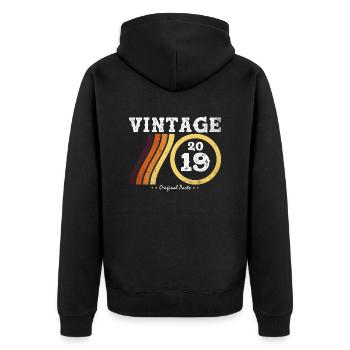 Millésime 2019 Édition Limitée Classique Rétro 5 - Veste à capuche bio Premium Unisexe - noir - Dos - Nico (187cm)