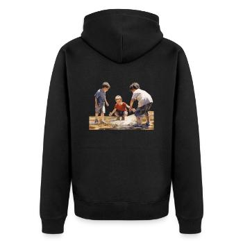 Une enfance insouciante est un cadeau - Veste à capuche bio Premium Unisexe - noir - Dos - Nico (187cm)